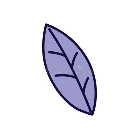 Purple Leaf Foliage Nature Icon On White Background Stock Vector