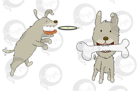 Little Scruffy Dog 6 Cute Dog Clip Art Illustrations By Jendigitalart
