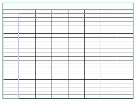 Printable Blank Table Chart