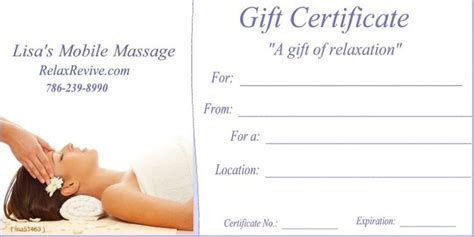 Massage Gift Certificate Templates Gift Certificate Templates For