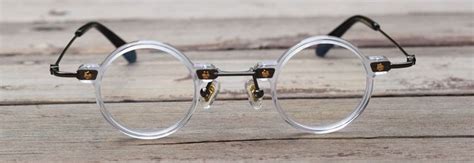 Vintage Small Round 36mm Hand Made Eyeglass Frames Titanium Acetate Full Rim Rx Able Optical Men