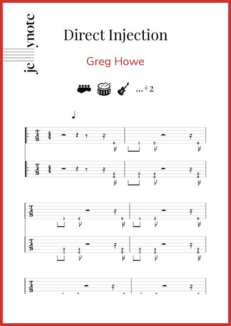 Partituras De Greg Howe Direct Injection Bajo Y Guitarra Jellynote