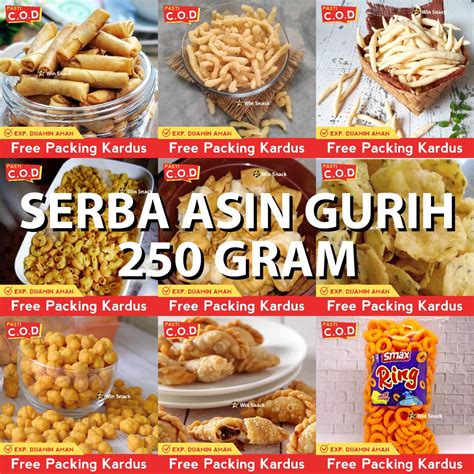 Jual Termurah Snack Kiloan Makanan Ringan Serba Asin Dan Gurih 250 Gram