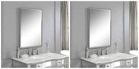 For bathroom, mirror is equipped with protector to prevent direct contact with water. TWO NEW LARGE 31" MODERN BRUSHED NICKEL METAL FRAME ...