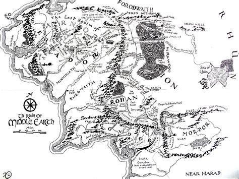 High Resolution Map Of Middle Earth Lotr Printable Lord Of The