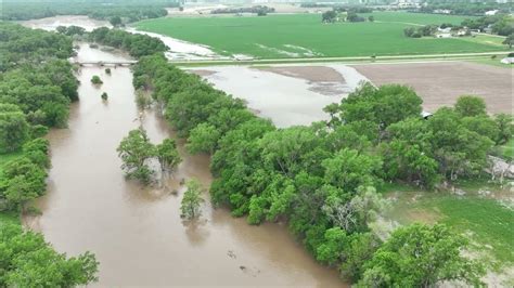 2023 05 28 republican river floodwaters cambridge nebraska drone footage pt 1 of 2