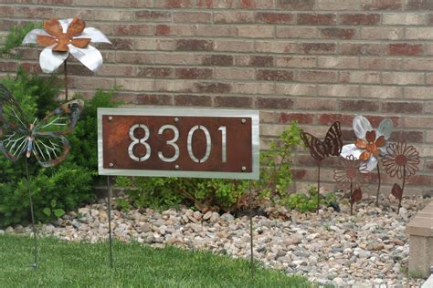 Modern Style Layered Metal House Number Address Sign 8x12 Up To 20x25