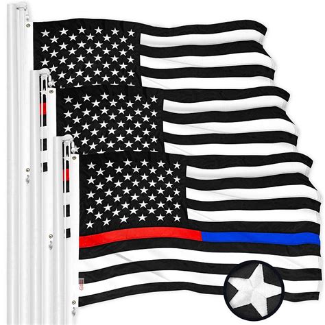 G128 Thin Blue And Red Line State Flag 3x5ft 3 Pack Embroidered