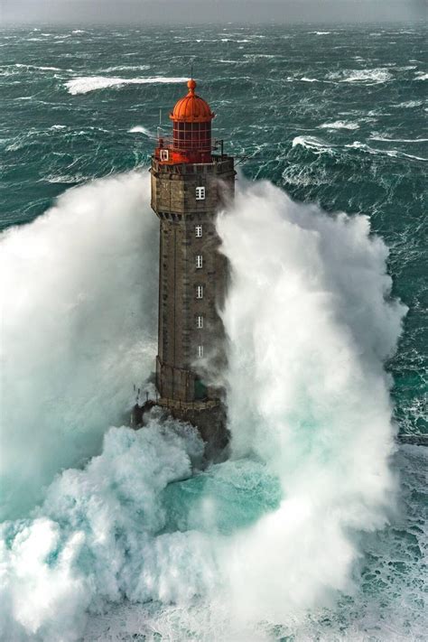 La Jument Lighthouse In Brittany France Built In 1911 Rpics