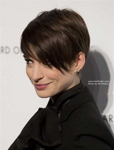Bob with center parted bangs. 10 Layered Pixie Cut with Bangs | Pixie Cut - Haircut for 2019