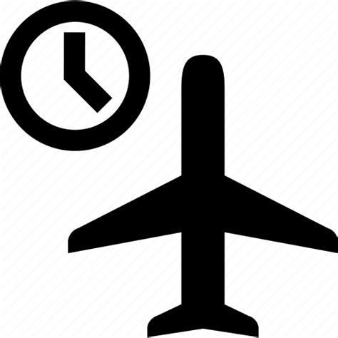 Airplane Clock Flying Plane Schedule Time Travel Icon