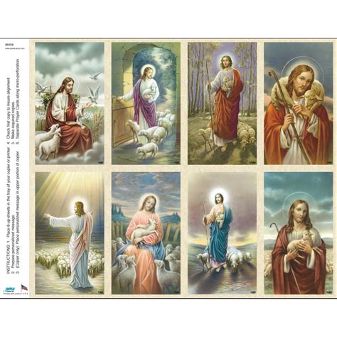Jesus Assortment Classic 8 Up Prayer Cards Gannons Prayer Card Co