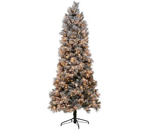 Kringle Express Flocked 75 Winter Slim Christmas Tree