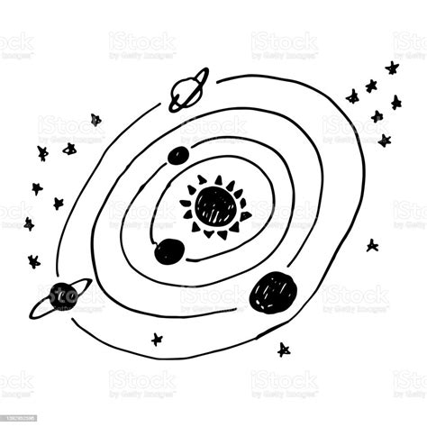 Vector Hand Drawn Illustration Of Space Galaxy Stock Illustration
