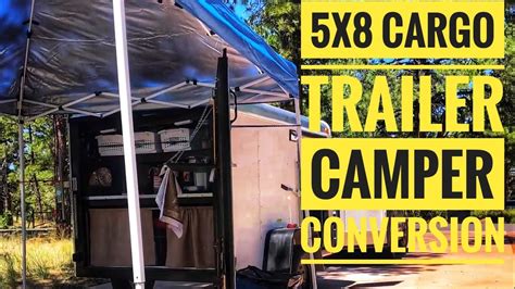 🇺🇸our 5x8 Cargo Trailer Camper Conversion First Test Run Watch To