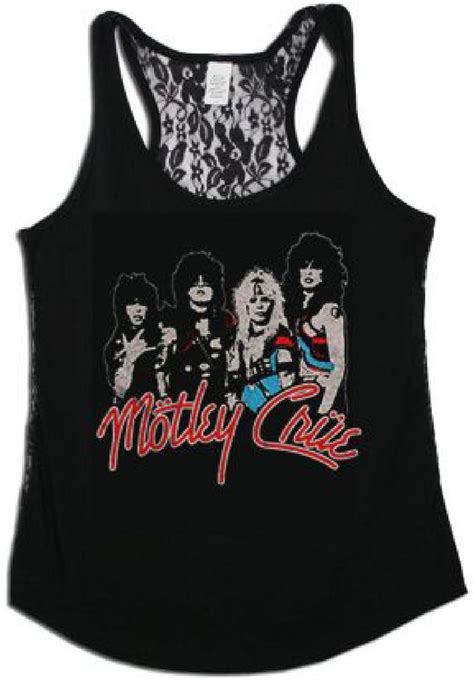 Motley Crue Womens T Shirt Motley Crue Band Members Drawing Black Tank Top Shirt Black