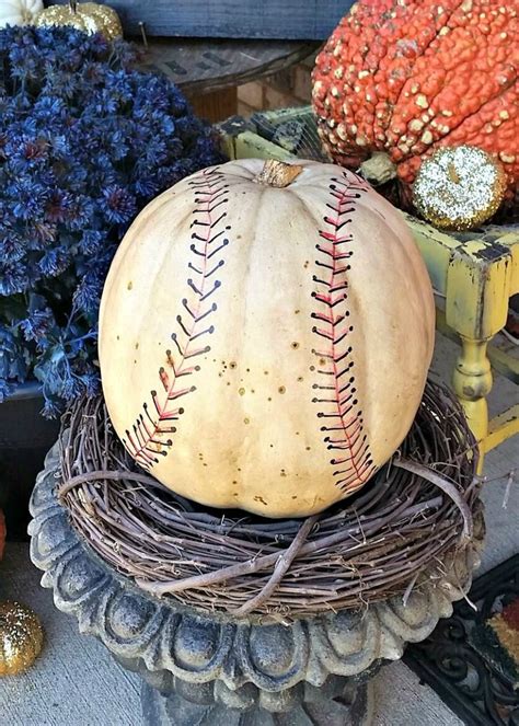 Baseball Pumpkin Fall Decorating Ideas For Sports Fans The Magic Brush
