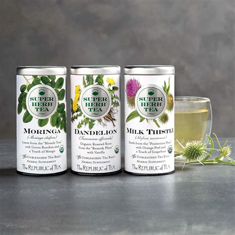 The Republic Of Tea Organic Moringa Superherb Herbal Tea Tin Of 36 Tea Bags Buy Online In