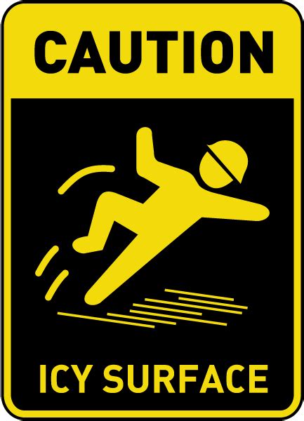 Caution Icy Surface Sign E5351 By