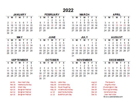 Thai Buddhist Calendar 2022 Premieres Calendar 2022