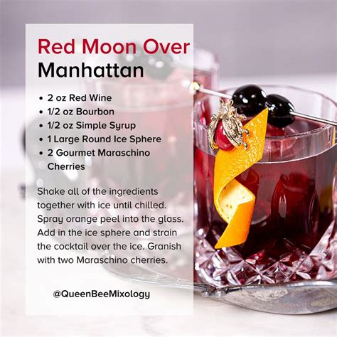 Red Moon Over Manhattan Alcohol Drink Recipes Shots Alcohol Recipes Mixed Drinks Recipes