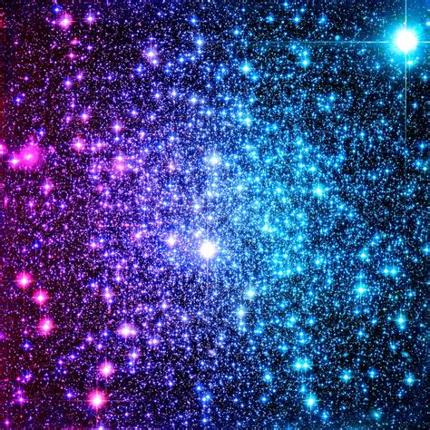 Glitter Galaxy Stars Turquoise Blue Purple Hot Pink Ombre All Over
