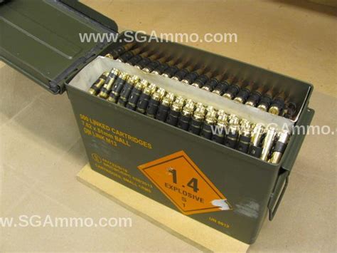 500 Round Can 762x51mm Nato M80 Ball Loaded On M13 Links By Cbc