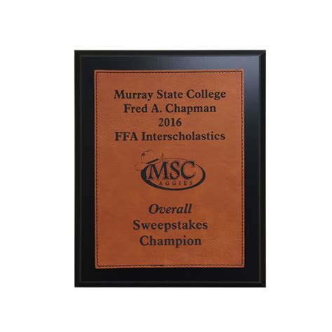 Faux Leather Wood Plaque 7 X 9 Staats Awards