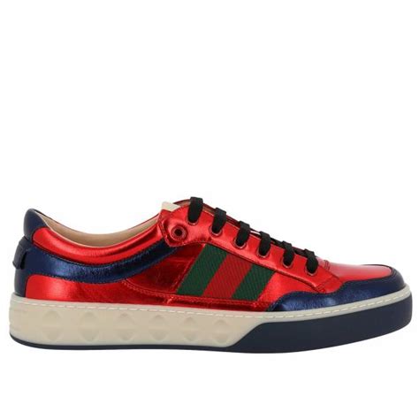 Gucci Shoes Men Sneakers Gucci Men Red Sneakers Gucci 494762 B8mp0