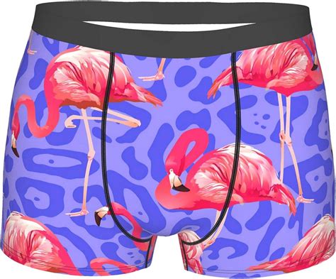 Pink Leopard Grain Flamingo Men S Boxer Briefs Underwear Short Leg