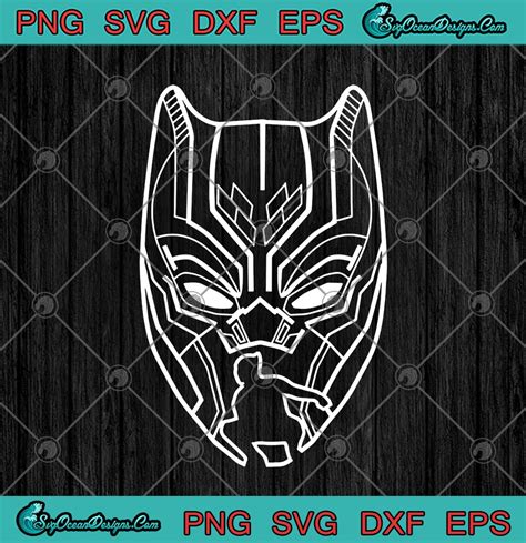 Marvel Black Panther Mask Svg Png Eps Dxf Black Panther American