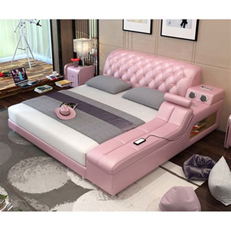 Pink Stuff Side Leather Bed For Room Furniture Ubicaciondepersonas