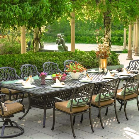 Darlee Elisabeth 10-Person Cast Aluminum Patio Dining Set - Modern - Outdoor Dining Sets - by ...