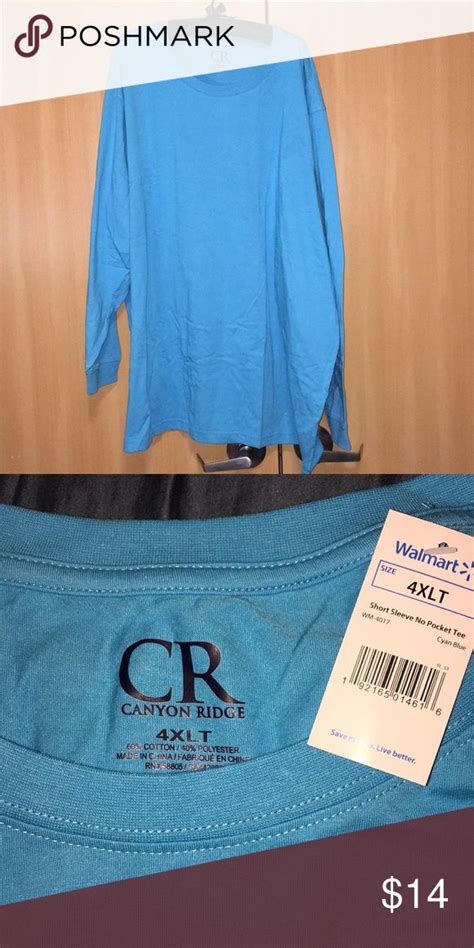 Canyon Ridge Long Sleeve T Shirt Cyan Blue 4xlt Long Sleeve Tshirt