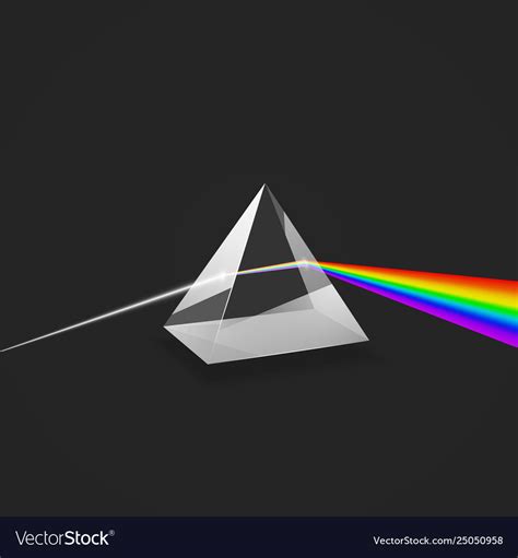 Dispersion Colorful Spectrum Light Glass Prism Vector Image