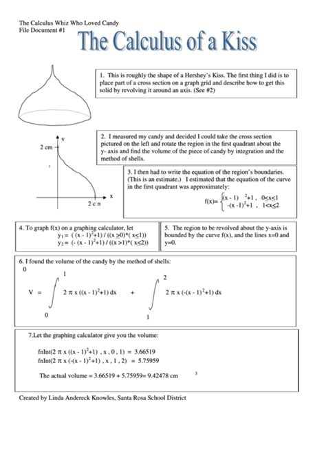 Can you evaluate a derivative and formulate strategies for applications of . The Calculus Whiz Who Loved Candy Worksheet printable pdf ...