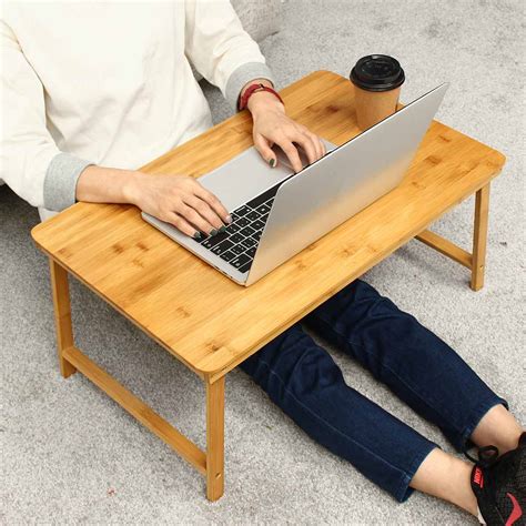 New Bamboo Material Foldable Laptop Notebook Lap Pc Folding Desk