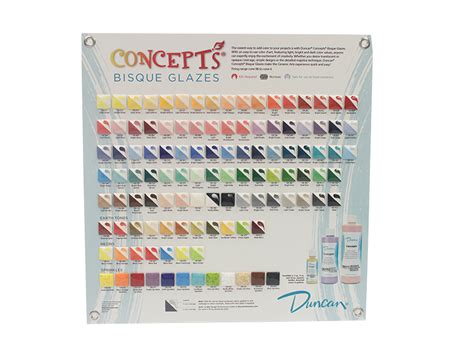 Duncan Concepts Glazes Color Chart