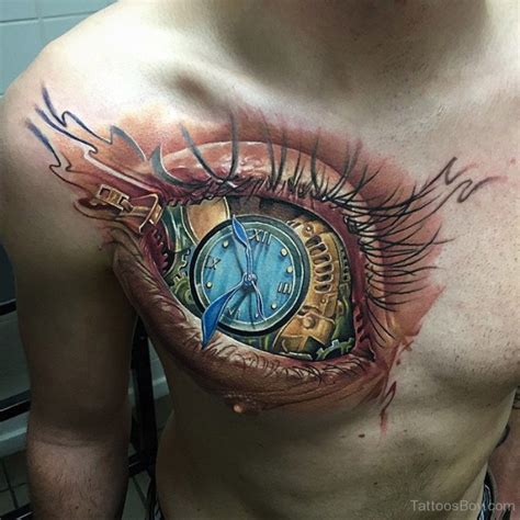 Eye And Clock Tattoo On Chest Tattoo Designs Tattoo Pictures