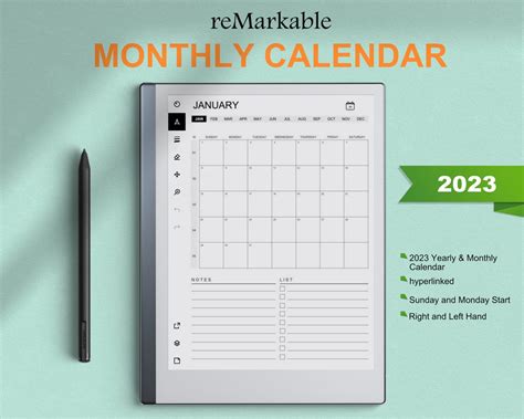 Remarkable Templates 2023 Yearly And Monthly Calendar Etsy