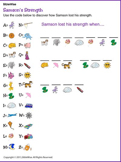 I am trying to stop the user if the input is lower than 18 to go to the next activity. Samson's Strength (Break Code) - Kids Korner - BibleWise ...