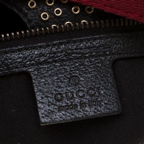 Gucci Black Gg Canvas And Leather Studded Pelham Runway Shoulder Bag