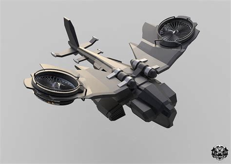 3d Model Sci Fi Hover Plane Vr Ar Low Poly Cgtrader