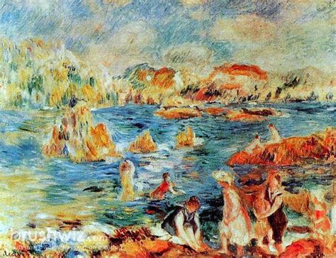 The Beach At Guernsey By Pierre Auguste Renoir Oil Painting Reproduction