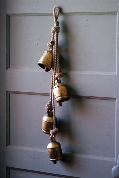 hanging bells rope iron bell rustic