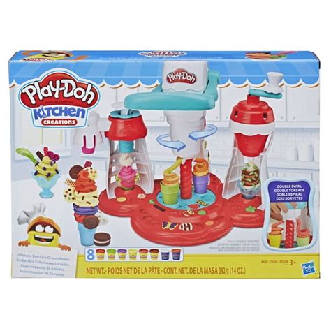 Play Doh Kitchen Creations Ultimate Swirl Ice Cream Maker Set 8 Cans