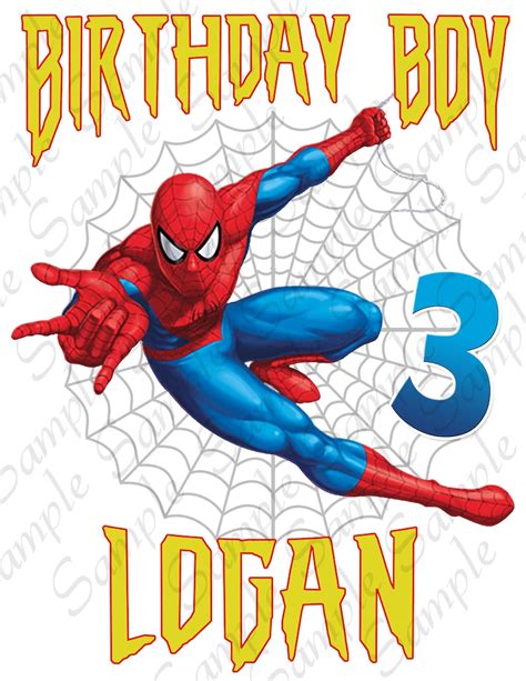 Spiderman Birthday Boy Svg INSTANT DOWNLOAD Personalized | Etsy