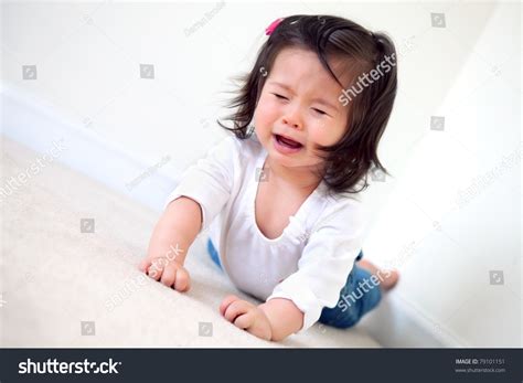 Upset Baby Girl Crying On Floor Stock Photo 79101151 Shutterstock
