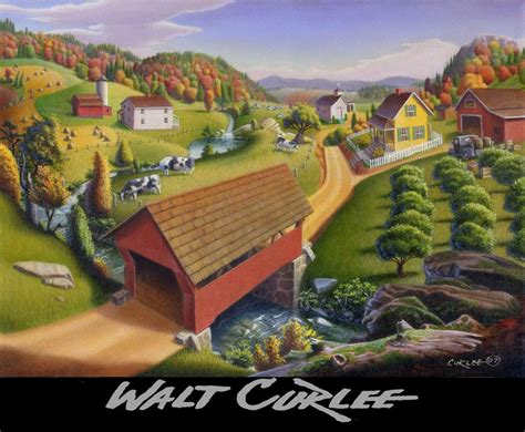 Original Oil Painting Covered Bridge Country Landscape 16x20 Walt