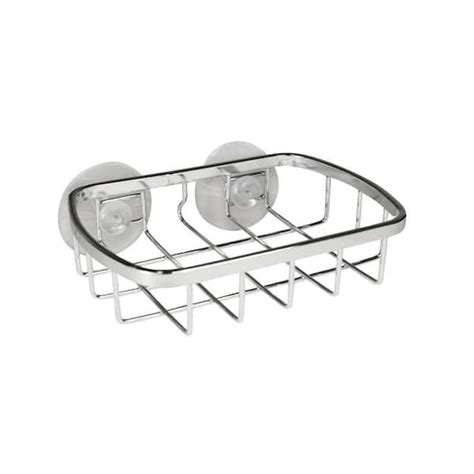 Interdesign Suction Soap Dish In Chrome 67902 The Home Depot